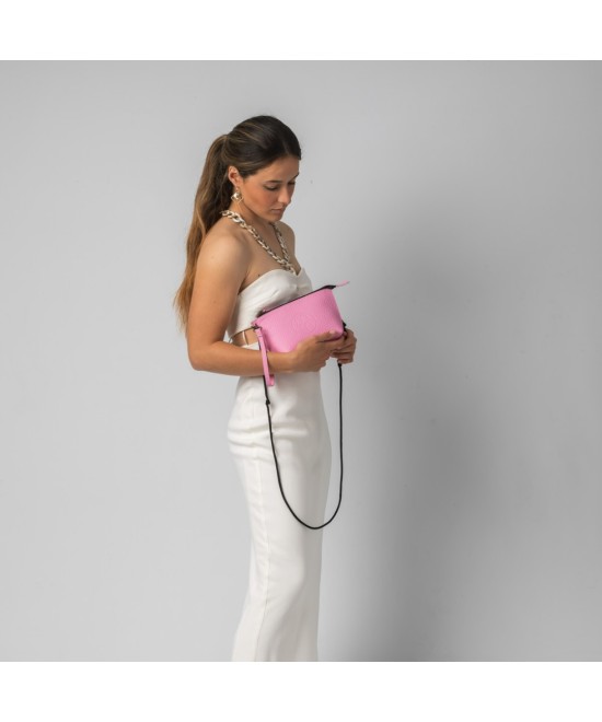 Bolso pequeño de piel color rosa