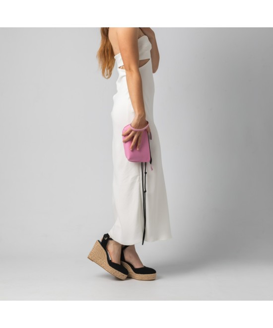 Small pink leather bag