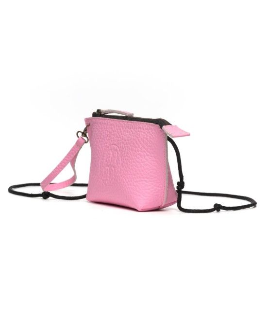 Small pink leather bag