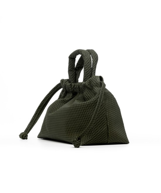 Bolso verde pequeño con asas y correa para cruzar