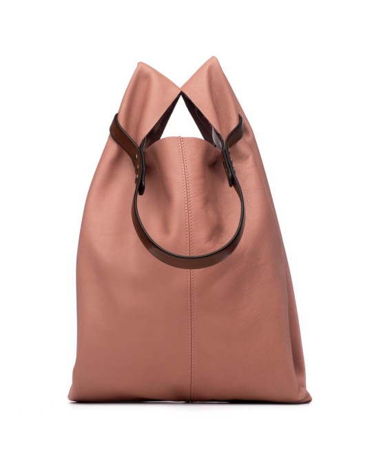 Bolso de piel suave y ligero con correa regulable que imita a las bolsas de plastico del supermercado