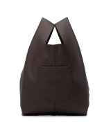 Soft and lightweight leather bag with adjustable strap that mimics plastic shopping bags.
