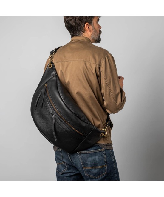 Riñonera grande tipo mochila para cruzar a la espalda. Mochila para hombre