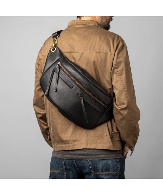 Riñonera grande tipo mochila para cruzar a la espalda. Unisex