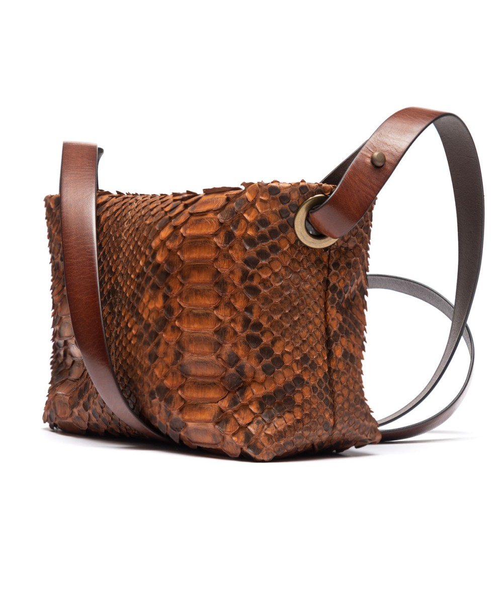 crossbody bag camel python